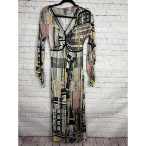 Save The Queen Vintage Long Dress Y2k Size Small Mesh Long Sleeve Cubism